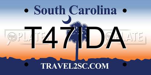 T47IDA South Carolina License Plate