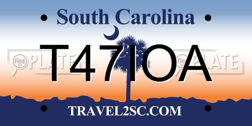 T47IOA South Carolina License Plate