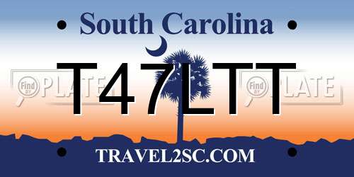 T47LTT South Carolina License Plate