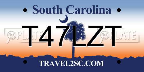 T47LZT South Carolina License Plate