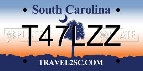 T47LZZ South Carolina License Plate