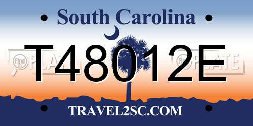 T48012E South Carolina License Plate
