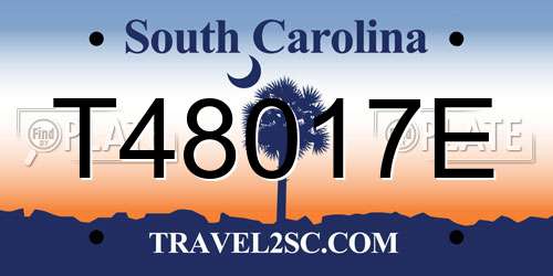 T48017E South Carolina License Plate