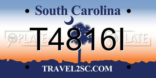 T4816I South Carolina License Plate