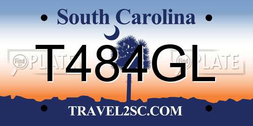 T484GL South Carolina License Plate