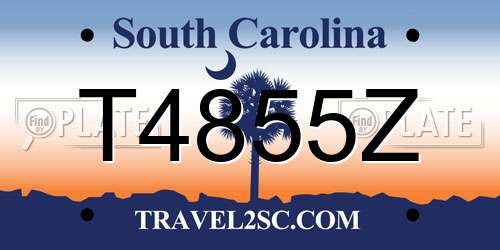 T4855Z South Carolina License Plate