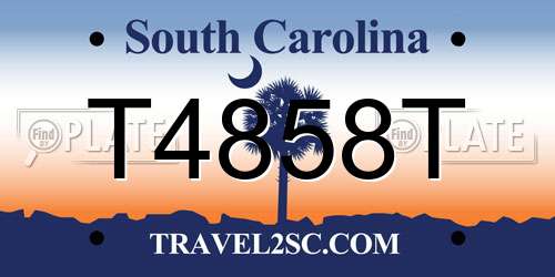 T4858T South Carolina License Plate