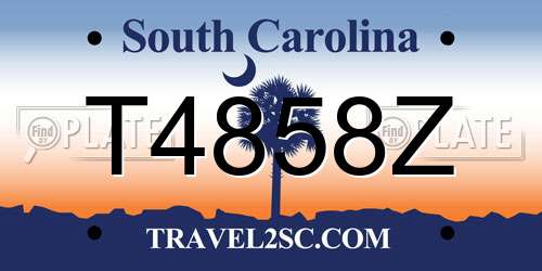 T4858Z South Carolina License Plate