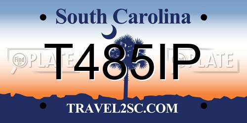 T485IP South Carolina License Plate