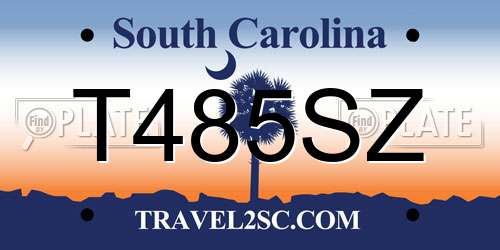 T485SZ South Carolina License Plate
