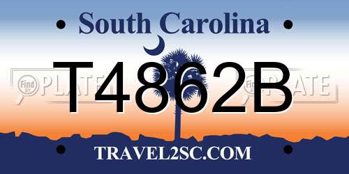 T4862B South Carolina License Plate