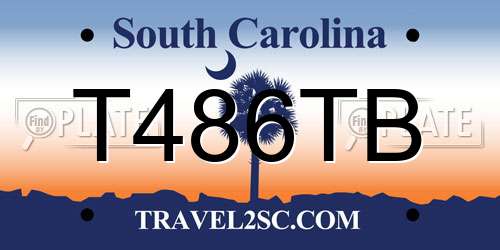 T486TB South Carolina License Plate