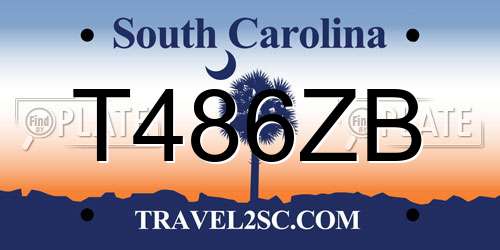 T486ZB South Carolina License Plate