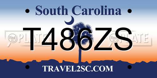 T486ZS South Carolina License Plate