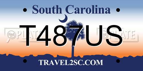 T487US South Carolina License Plate