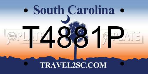 T4881P South Carolina License Plate