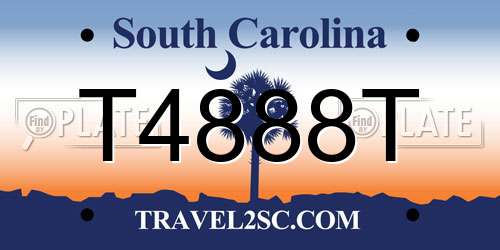 T4888T South Carolina License Plate