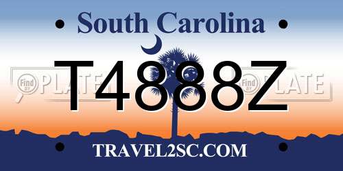 T4888Z South Carolina License Plate