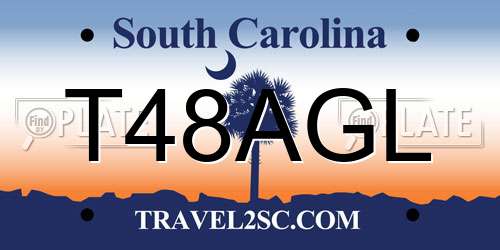 T48AGL South Carolina License Plate