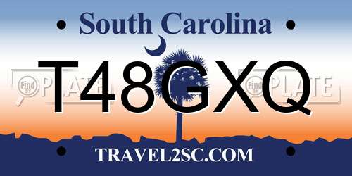 T48GXQ South Carolina License Plate