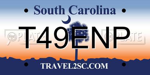 T49ENP South Carolina License Plate