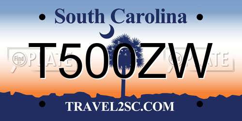T500ZW South Carolina License Plate