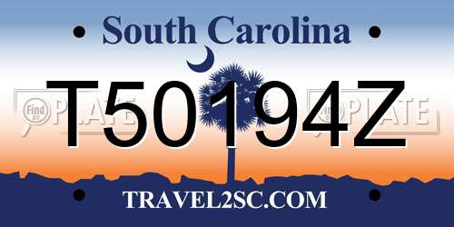 T50194Z South Carolina License Plate