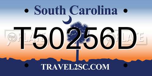 T50256D South Carolina License Plate