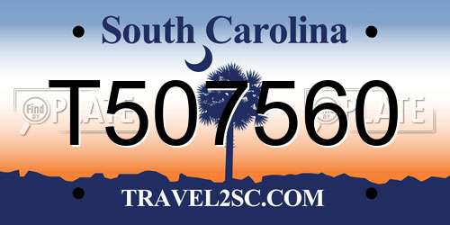T507560 South Carolina License Plate