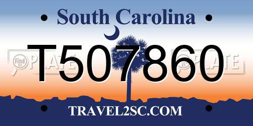 T507860 South Carolina License Plate