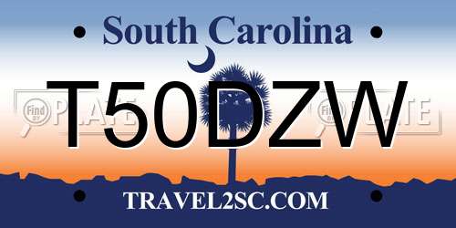 T50DZW South Carolina License Plate