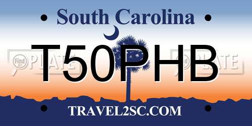 T50PHB South Carolina License Plate