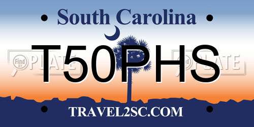 T50PHS South Carolina License Plate