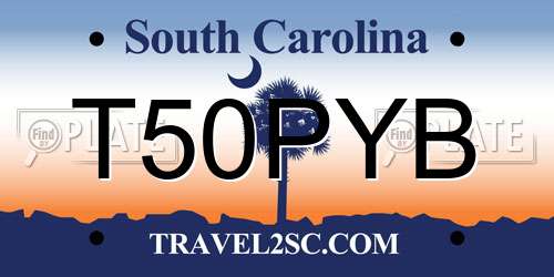 T50PYB South Carolina License Plate