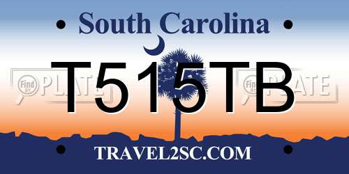 T515TB South Carolina License Plate