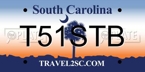 T51STB South Carolina License Plate