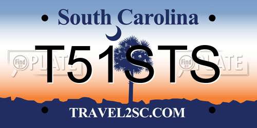 T51STS South Carolina License Plate