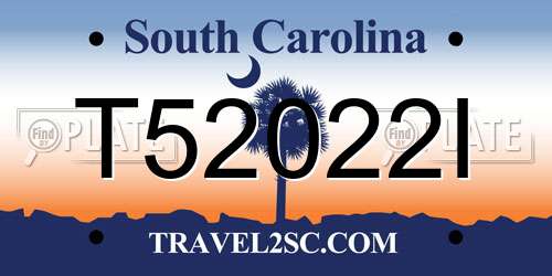 T52022I South Carolina License Plate