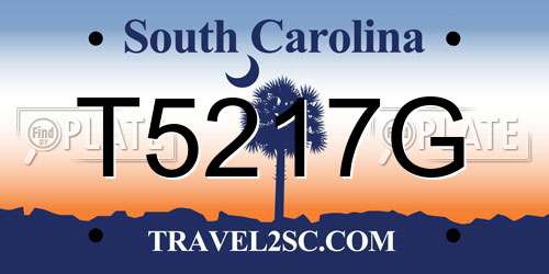 T5217G South Carolina License Plate
