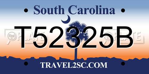 T52325B South Carolina License Plate