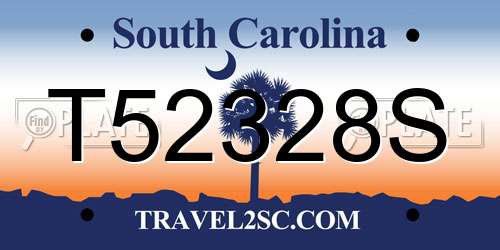 T52328S South Carolina License Plate