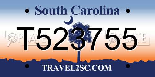 T523755 South Carolina License Plate