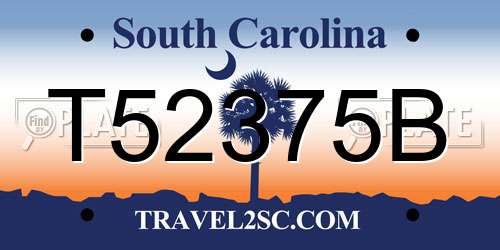 T52375B South Carolina License Plate