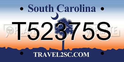 T52375S South Carolina License Plate