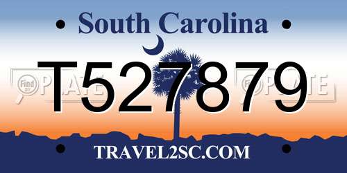 T527879 South Carolina License Plate