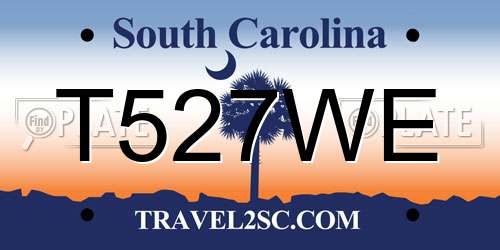 T527WE South Carolina License Plate