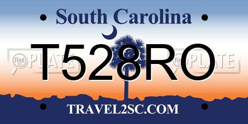 T528RO South Carolina License Plate