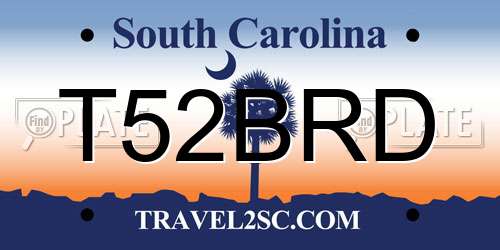 T52BRD South Carolina License Plate