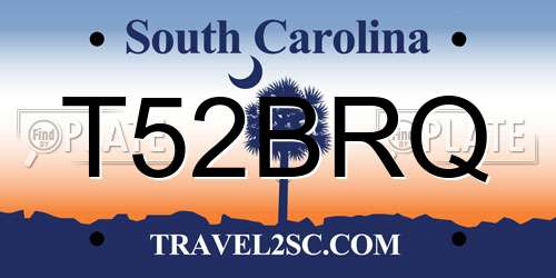 T52BRQ South Carolina License Plate