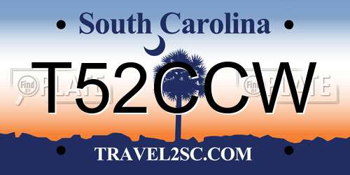 T52CCW South Carolina License Plate